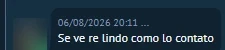 Mensaje de un cliente: «Se ve re lindo»